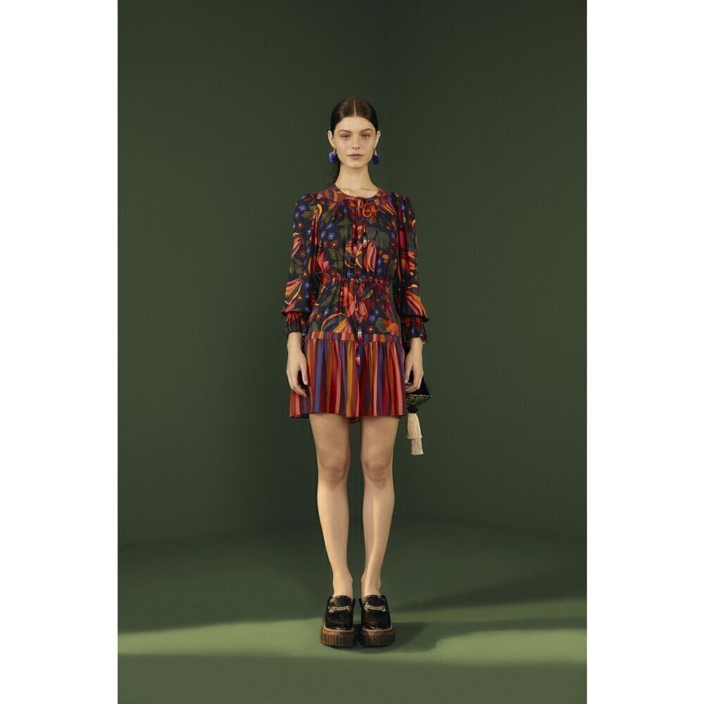 💕FARM RIO💕 Black Banana Sky Lenzing Ecovera Mini Dress XL - Picture 3 of 16